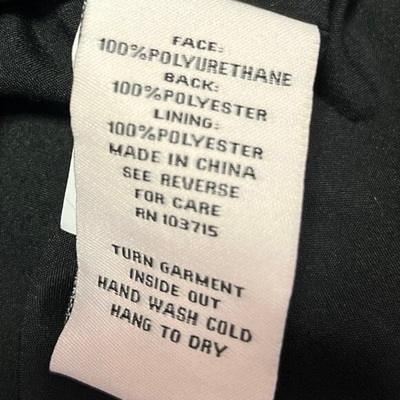 NEW Nanette Lepore Black Faux Vegan Leather Notch Collar Blazer Coat Jacket 10 - Picture 5 of 5